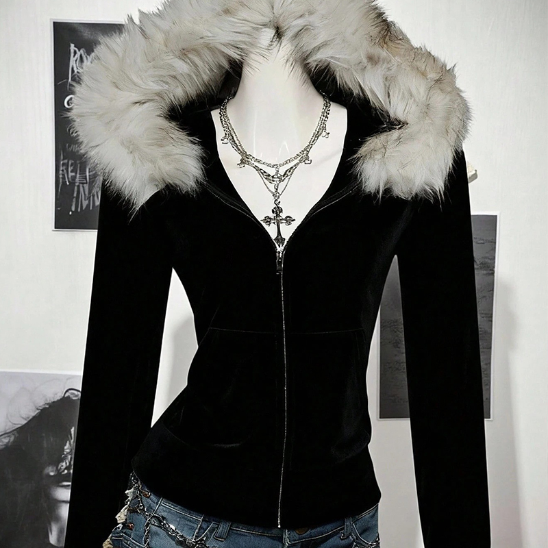 Street Fashion Zip Up Hoodie - Новая европейская и американская повседневная женская