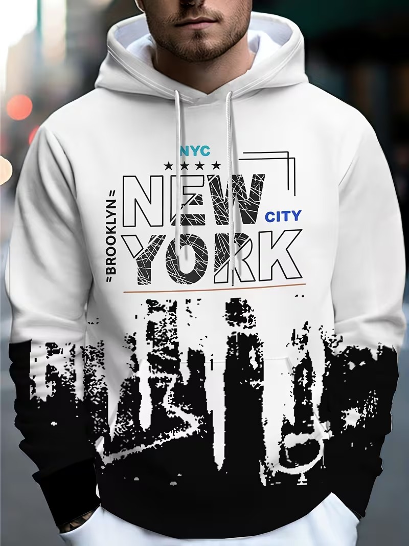 Street Style New York Fashion - Новый мужской худи с принтом 