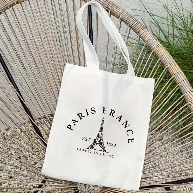 Tote Bag Canvas Print - Паризская дорожная сумка-тоут для женщин, сумка