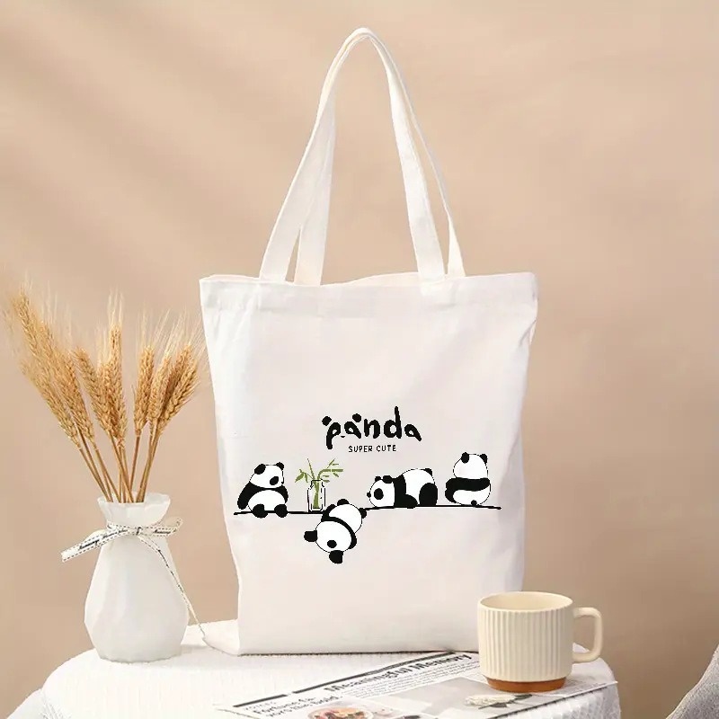 Tote Bag Canvas Print - Милая холщовая сумка-тоут с принтом панды,
