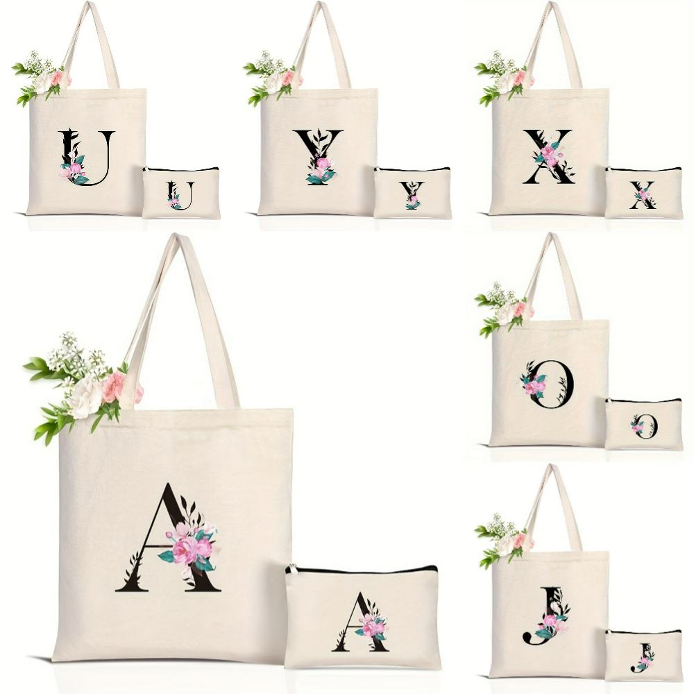 Tote Bag Canvas Print - Элегантная большая сумка с цветочным принтом