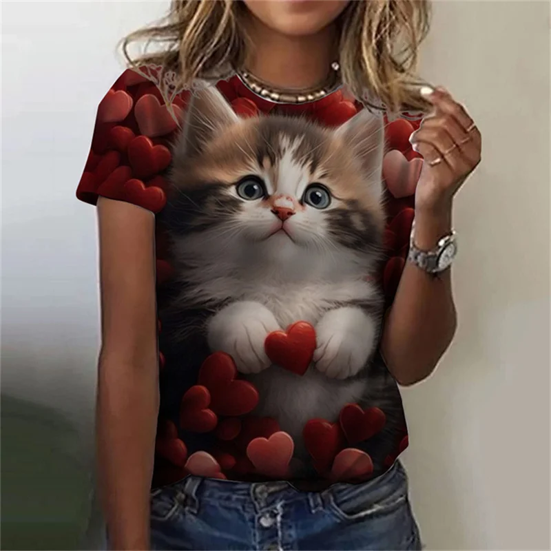 Футболка женская с круглым выр – обзор и цена Fashion Street Cat