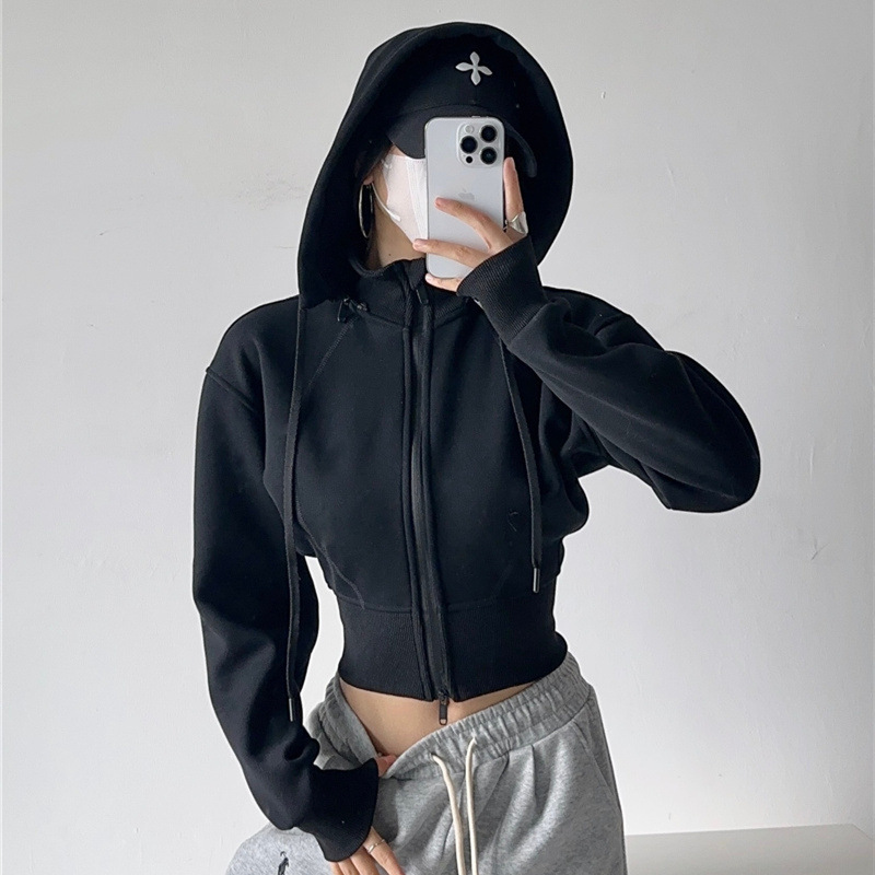 Женские укороченные худи-свитш – обзор и цена Street Fashion Zip Up Hoodie