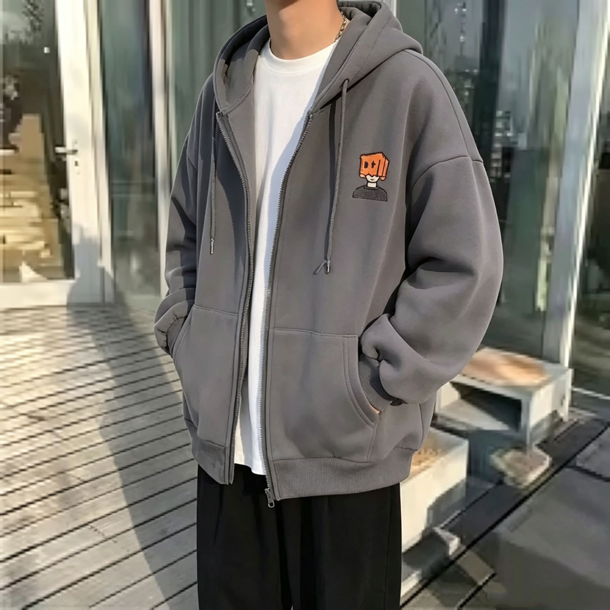 Мужская толстовка High Street  – обзор и цена Street Fashion Zip Up Hoodie