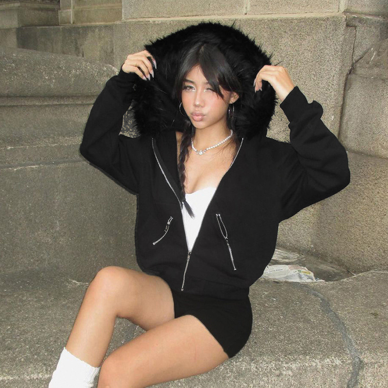 Винтажные женские худи на молн – обзор и цена Street Fashion Zip Up Hoodie
