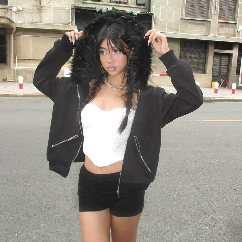Винтажные женские худи на молн – обзор и цена Street Fashion Zip Up Hoodie